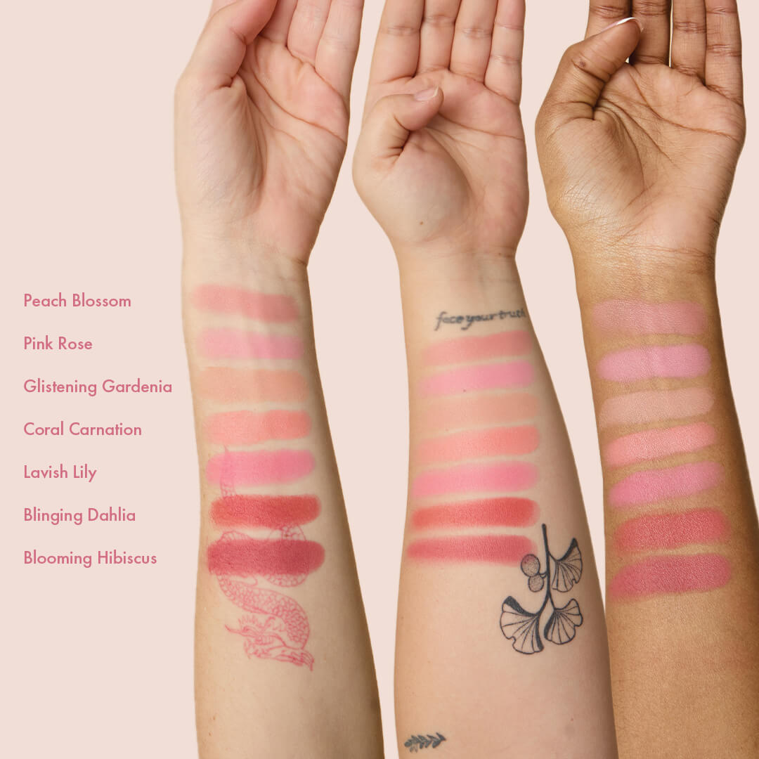 Glow milk powder matte blushes on skin