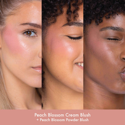 Glow milk cream blush  peach blossom on skin