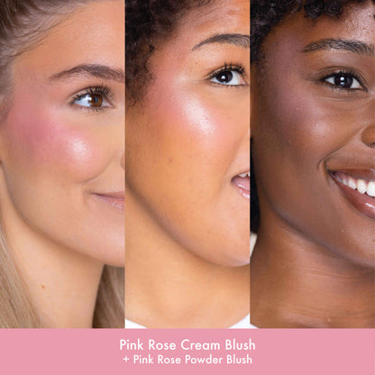 Glow milk cream blush  pink rose on skin