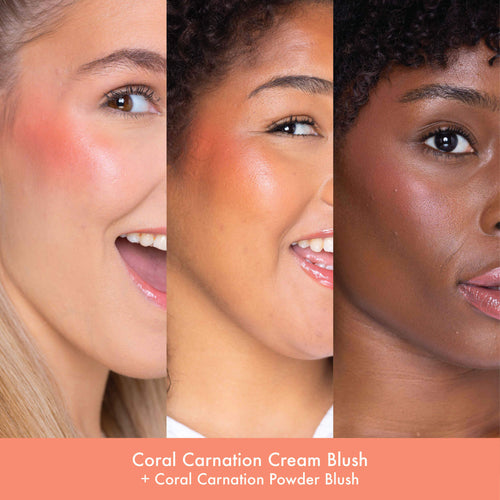 Glow milk cream blush  coral carnation on skin