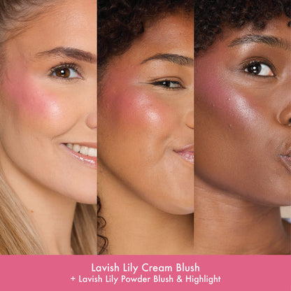 Glow milk cream blush  lavish lily on skin