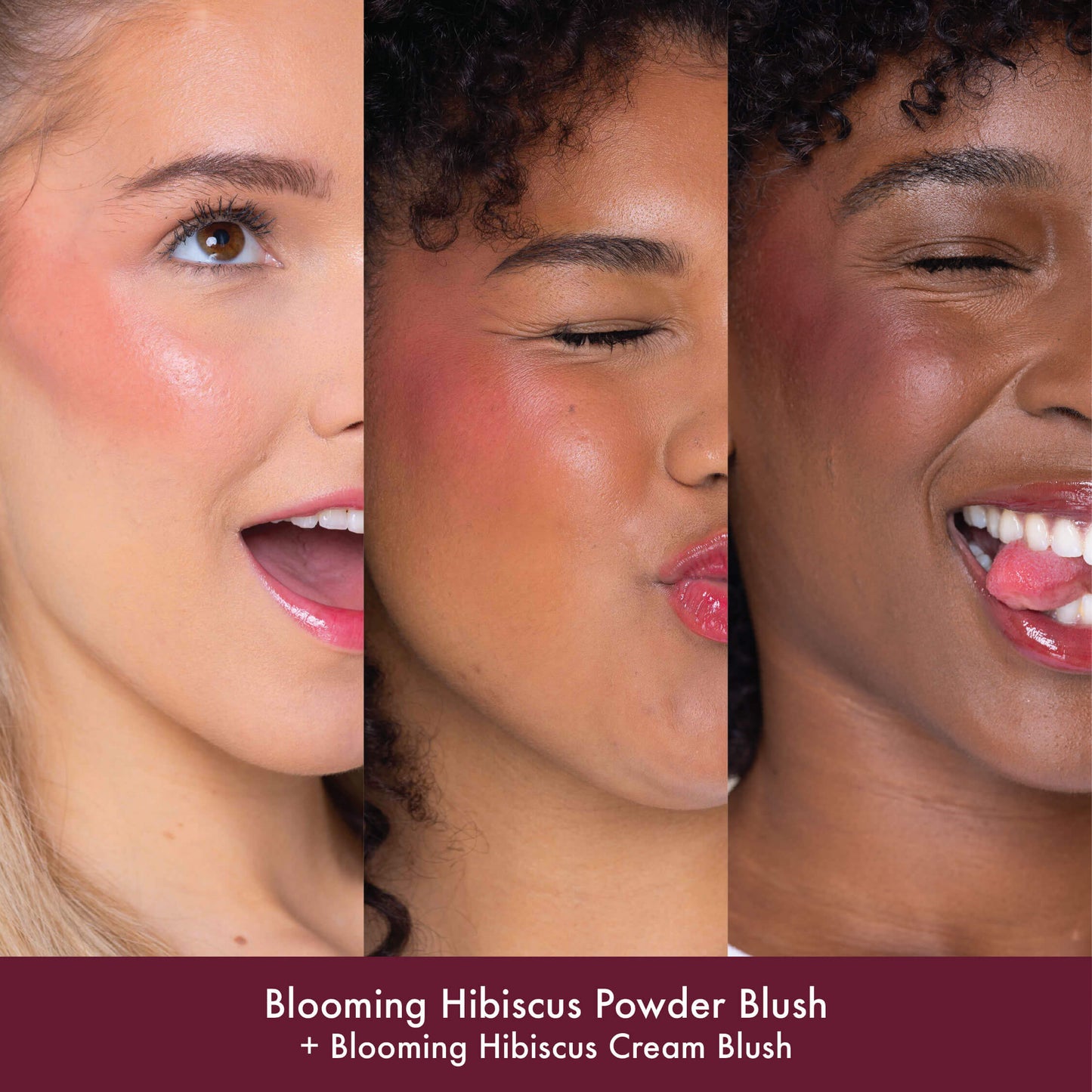 Glow milk powder matte blooming hibiscus on skin