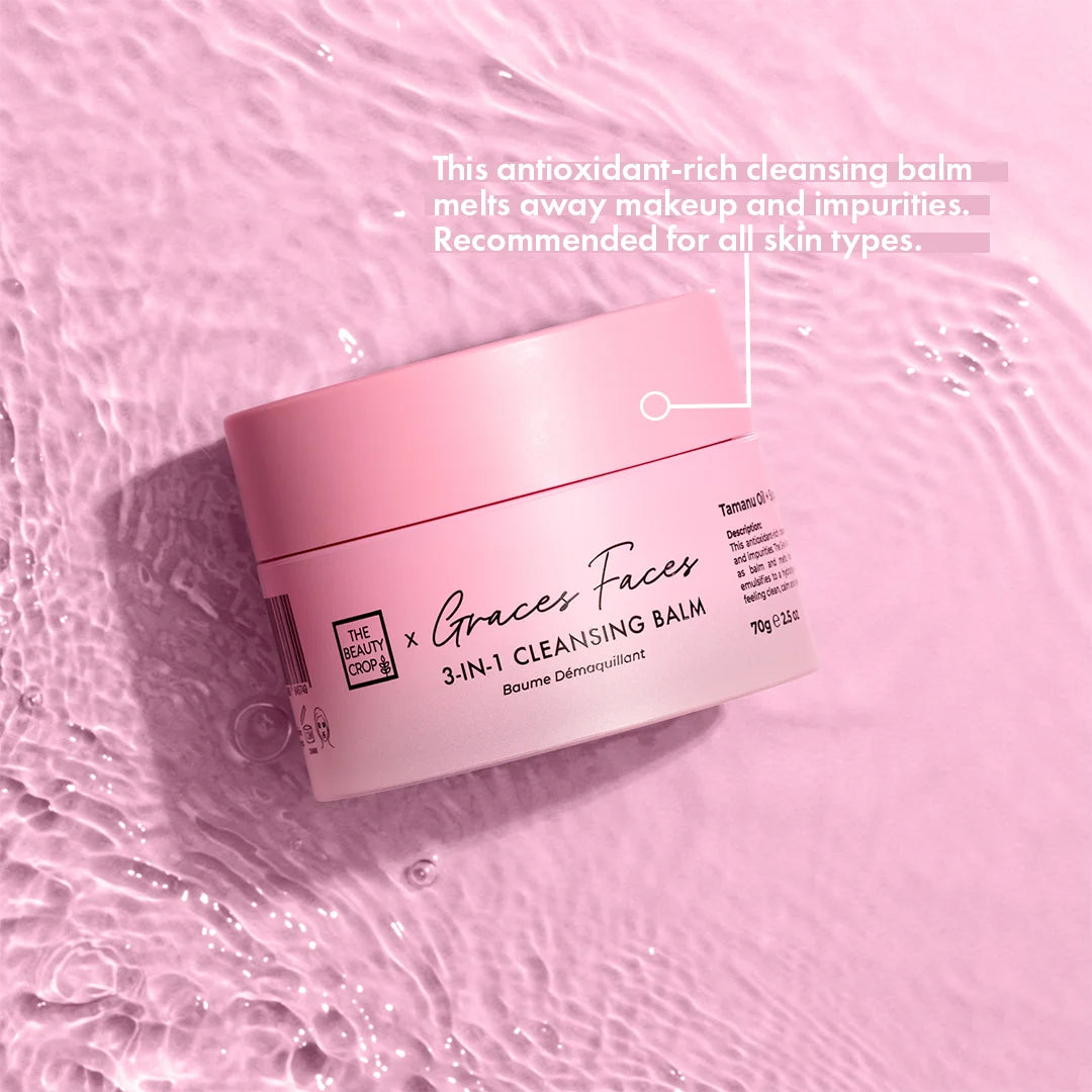this antioxidant-rich cleansing balm melts away makeup and impurities. Recommend for all skin types.