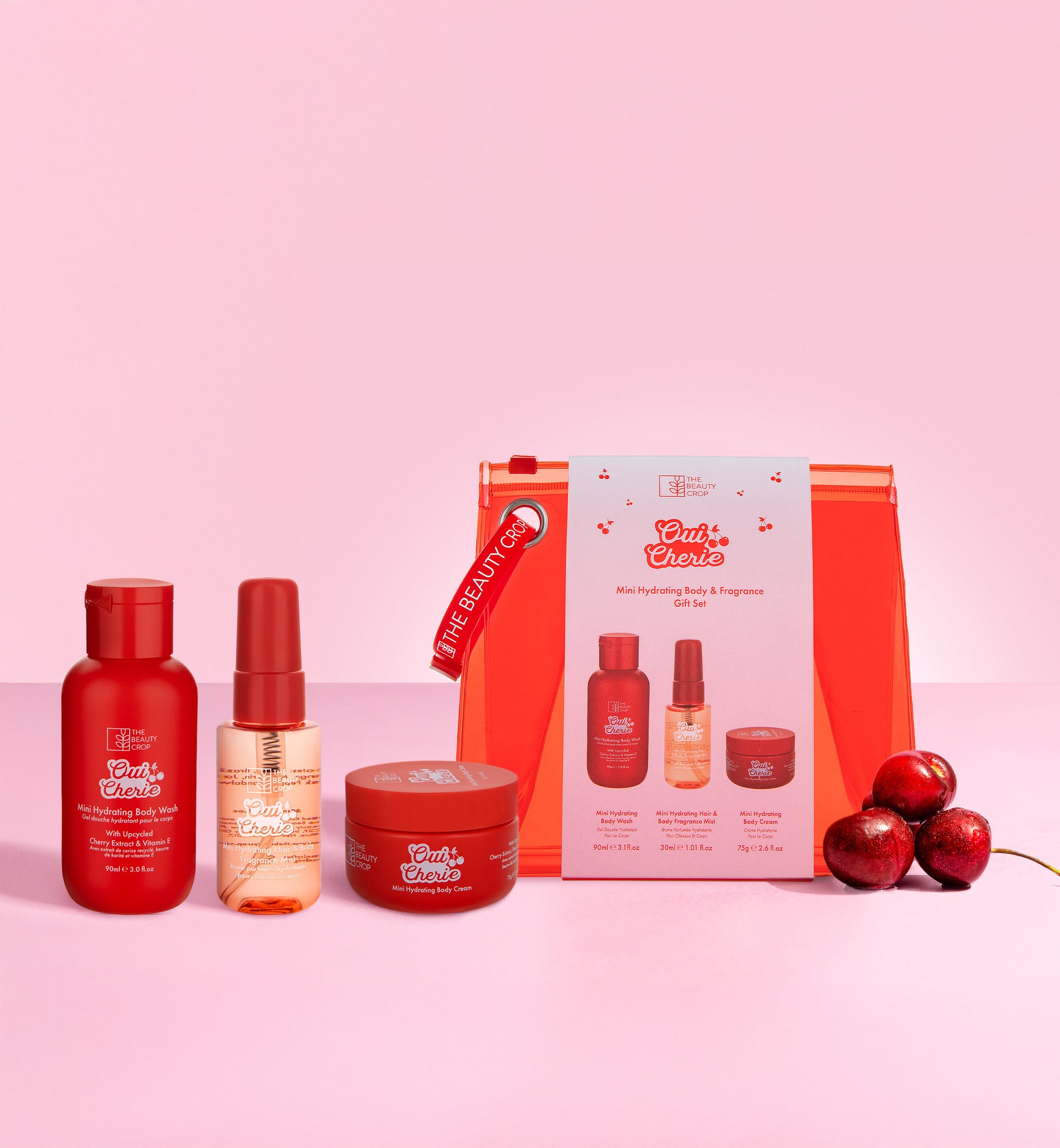 mini OC body set with products next to the bag