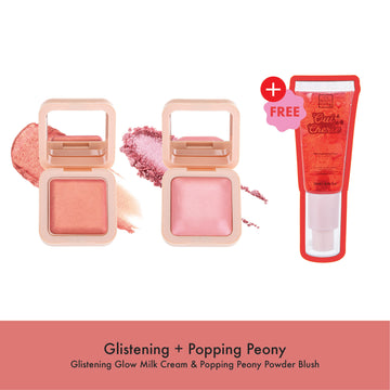 Glistening Cream & Popping Peony Powder Blush + Oui Cherie Primer