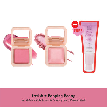 Lavish Cream & Popping Peony Powder Blush + PoreFilter Primer