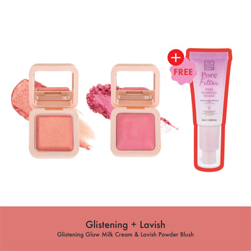 Glistening Cream & Lavish Powder Blush + PoreFilter Primer