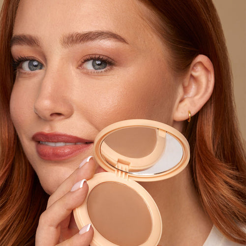 For a sun-kissed and healthy-looking bronze, use fingertips to apply where the sun naturally hits your face - cheekbones, temples, jawline and bridge of your nose. Pro tip: For best results, layer and set your look with our Vitamin Babe powder bronzer.