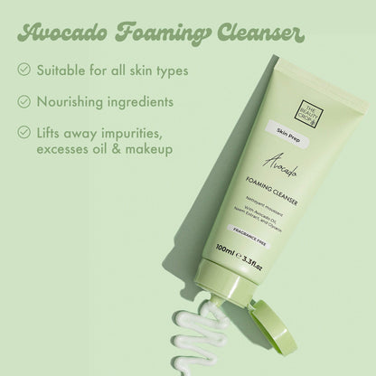 Avocado Foaming Cleanser
• Suitable for all skin types
• Nourishing ingredients
• Lifts away impurities, excesses oil & makeup