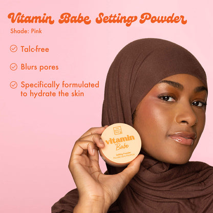 Vitamin Babe Setting Powder, Shade: Pink, Talc-free, Blurs pores,Specifically formulated to hydrate the skin