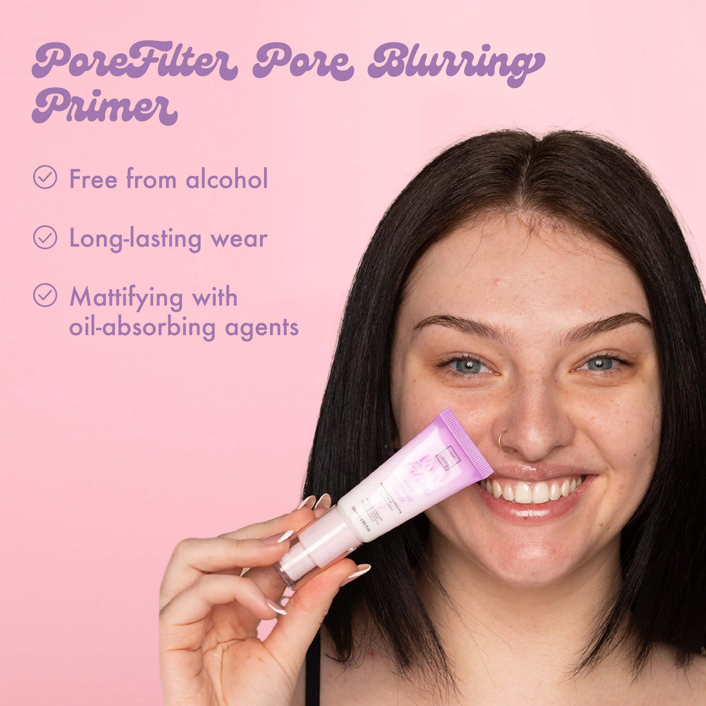 PoreFiter Pore Blurring Primer, Free from alcohol, Long-lasting wear, Mattifying with oil-absorbing agents