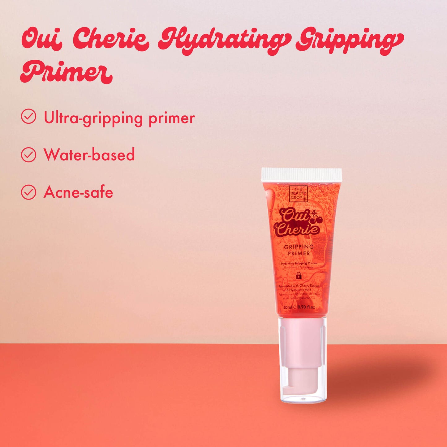 Oui Cherie Hydrating Gripping
Primer
Ultra-gripping primer
Water-based
Acne-safe