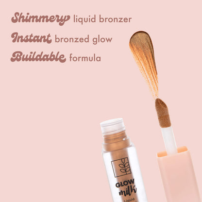 Shimmery liquid bronzer
Instant bronzed glow
Buildable formula