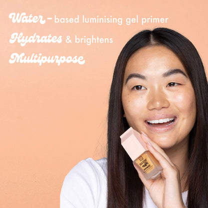 Water - based luminising gel primer
Hydrates & brightens
Multipurpose