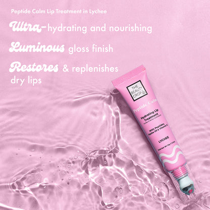 Peptide Calm Lip Treatment in Lychee
Wtra-hydrating and nourishing
Luminous gloss finish
Restores & replenishes dry lips