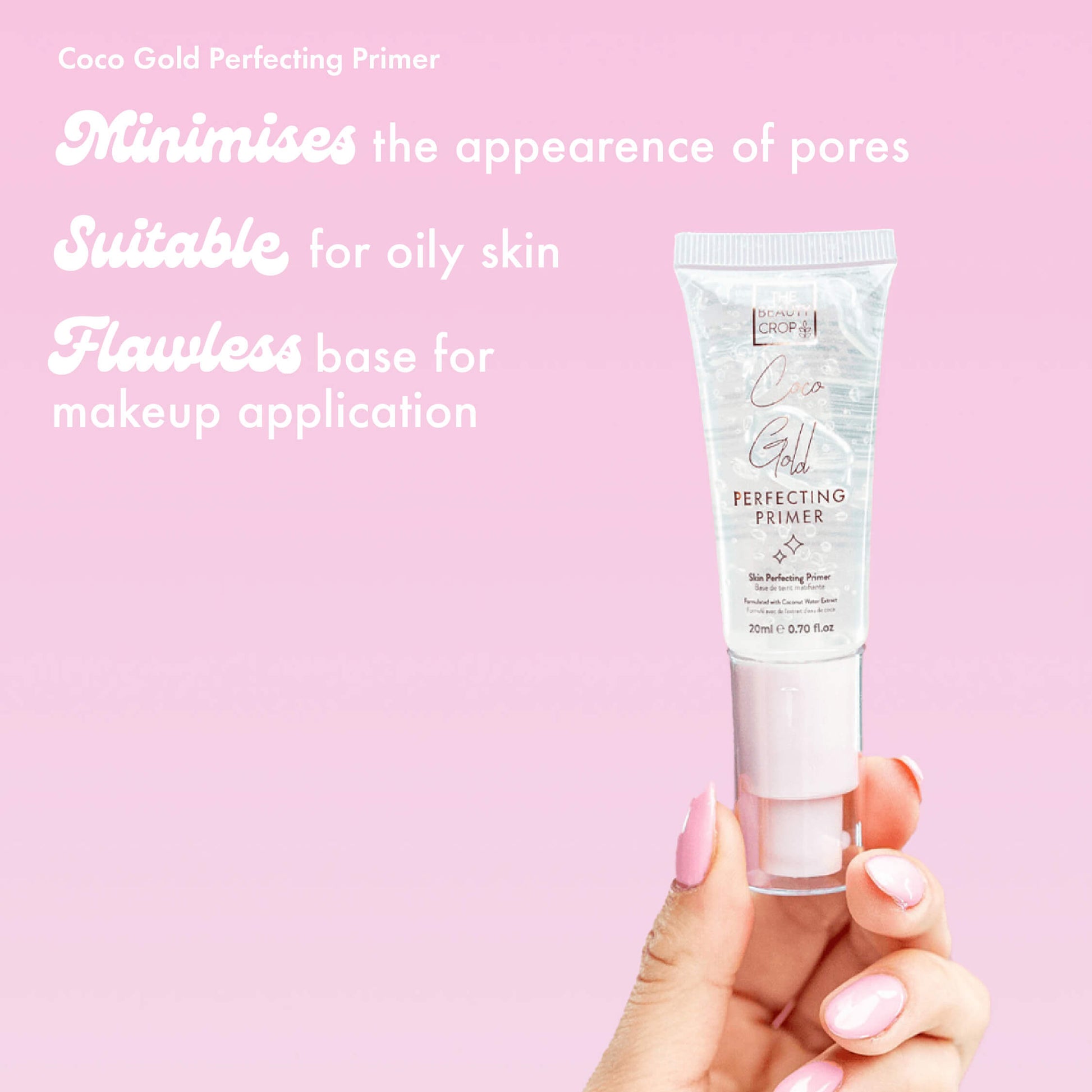 Coco Gold Perfecting Primer
Minimises the appearence of pores
Suitable for oily skin Flawless base for makeup application