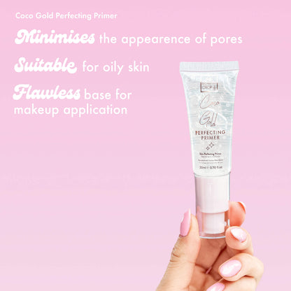 Coco Gold Perfecting Primer
Minimises the appearence of pores
Suitable for oily skin Flawless base for makeup application