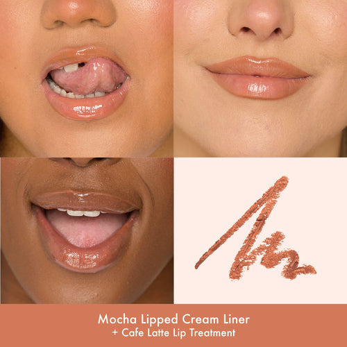 mocha lipped cream liner + cafe latte lip treatment