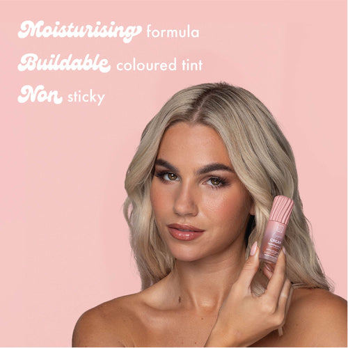 Moisturising formula Buildable coloured tint on sticky